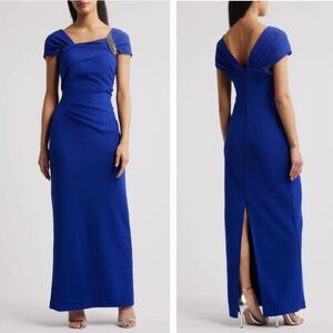 Alex Evenings Rhinestone Cap Sleeve Gown Womens Size 6 NWOT